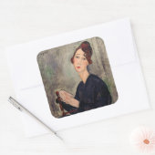 Amedeo Modigliani - Portret van Dedie Hayden Vierkante Sticker (Envelop)