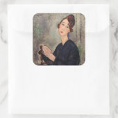 Amedeo Modigliani - Portret van Dedie Hayden Vierkante Sticker (Tas)