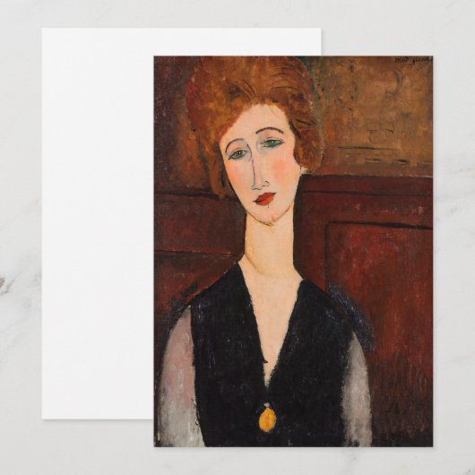 Amedeo Modigliani - Portret van een vrouw Bedankkaart (Voorkant / Achterkant)