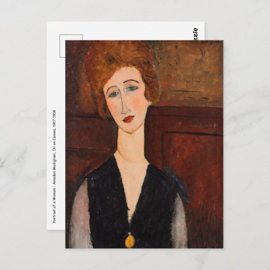 Amedeo Modigliani - Portret van een vrouw Briefkaart (Voorkant / Achterkant)