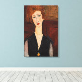 Amedeo Modigliani - Portret van een vrouw Canvas Afdruk (Insitu (Houten vloer))