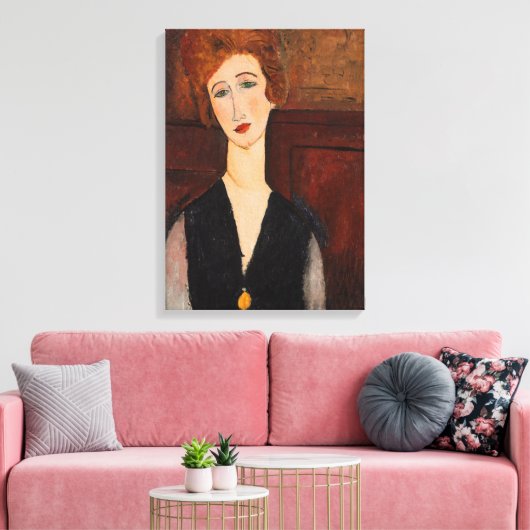 Amedeo Modigliani - Portret van een vrouw Canvas Afdruk (Insitu (Woonkamer))