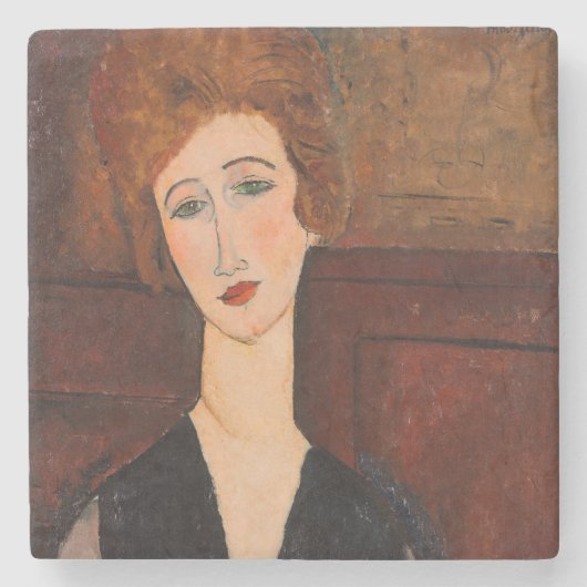 Amedeo Modigliani - Portret van een vrouw Stenen Onderzetter (Voorkant)