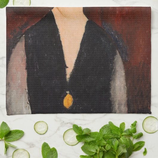 Amedeo Modigliani - Portret van een vrouw Theedoek (Gevouwen)