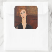 Amedeo Modigliani - Portret van een vrouw Vierkante Sticker (Tas)