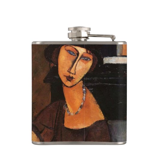 Amedeo Modigliani, Portret van Jeanne Hebuterne Fl Heupfles (Achterkant)