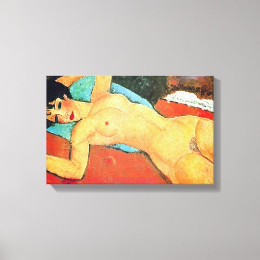 Amedeo Modigliani - Reclining Woman Canvas Afdruk (Voorkant)