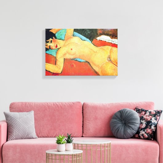 Amedeo Modigliani - Reclining Woman Canvas Afdruk (Insitu (Woonkamer))