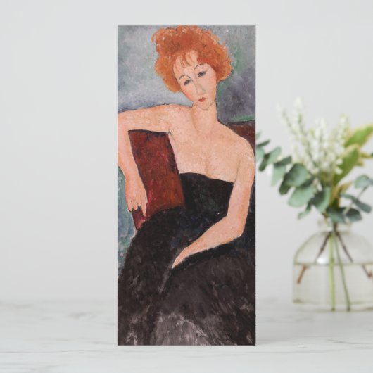 Amedeo Modigliani - Rode Meisje in Avendjurk Kaart (Staand voorkant)