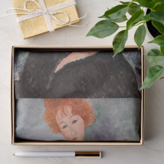 Amedeo Modigliani - Rode vrouw in avondjurk Tissuepapier (Geschenk)