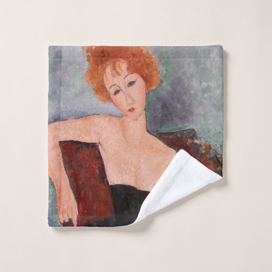 Amedeo Modigliani - Roodkopje voor meisjes tijdens Bad Handdoek (Wasdoekje)