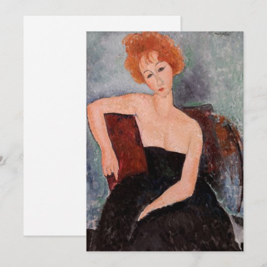 Amedeo Modigliani - Roodkopje voor meisjes tijdens Bedankkaart (Voorkant / Achterkant)