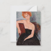 Amedeo Modigliani - Roodkopje voor meisjes tijdens Notitiekaartje (Achterkant)