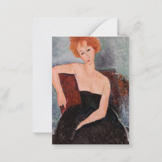Amedeo Modigliani - Roodkopje voor meisjes tijdens Notitiekaartje (Achterkant)