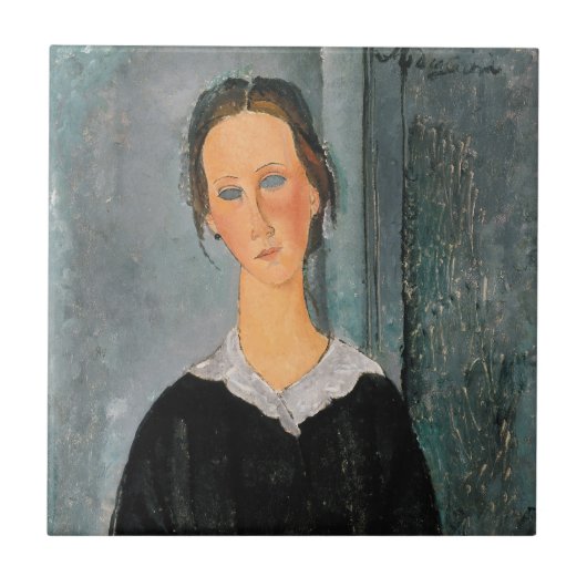 Amedeo Modigliani - Servant Girl Tegeltje (Voorkant)