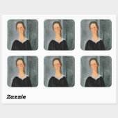 Amedeo Modigliani - Servant Girl Vierkante Sticker (Vel)