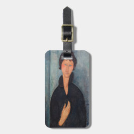 Amedeo Modigliani - Vrouw met blauwe ogen Bagagelabel