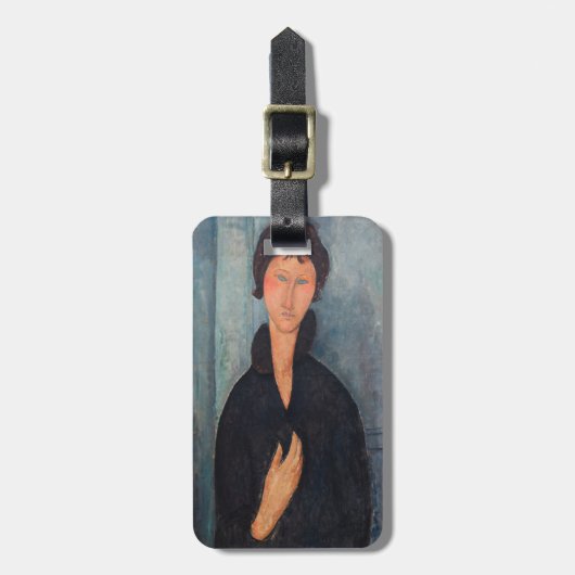 Amedeo Modigliani - Vrouw met blauwe ogen Bagagelabel (Voorkant verticaal)