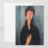 Amedeo Modigliani - Vrouw met blauwe ogen Bedankkaart (Voorkant / Achterkant)