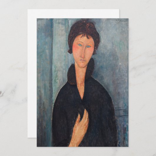 Amedeo Modigliani - Vrouw met blauwe ogen Bedankkaart (Voorkant / Achterkant)