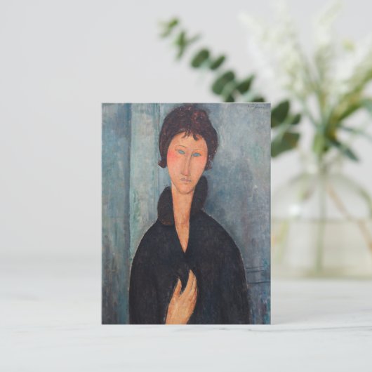 Amedeo Modigliani - Vrouw met blauwe ogen Briefkaart (Staand voorkant)