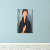 Amedeo Modigliani - Vrouw met blauwe ogen Canvas Afdruk (Insitu (Houten vloer))