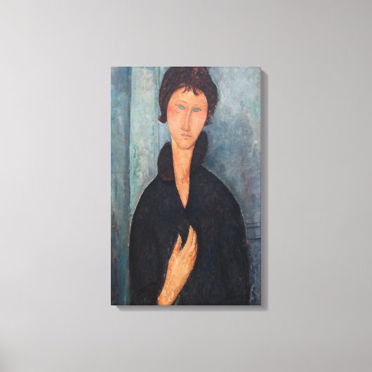 Amedeo Modigliani - Vrouw met blauwe ogen Canvas Afdruk (Voorkant)