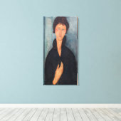 Amedeo Modigliani - Vrouw met Blauwe Ogen Canvas Afdruk (Insitu (Houten vloer))