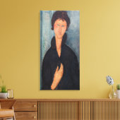 Amedeo Modigliani - Vrouw met Blauwe Ogen Canvas Afdruk (Insitu (Woonkamer))