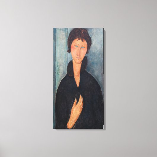 Amedeo Modigliani - Vrouw met Blauwe Ogen Canvas Afdruk (Voorkant)