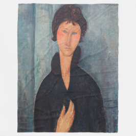 Amedeo Modigliani - Vrouw met blauwe ogen Fleece Deken