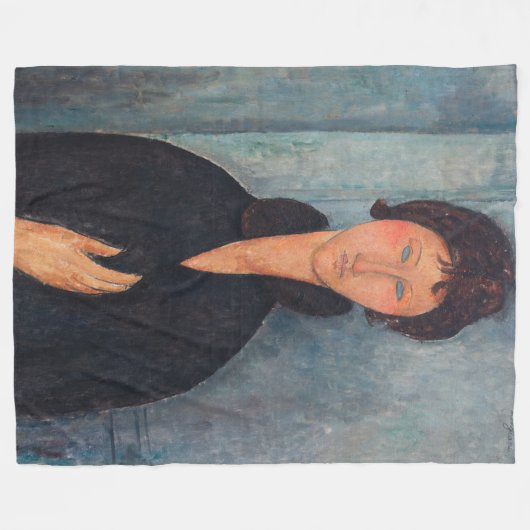 Amedeo Modigliani - Vrouw met blauwe ogen Fleece Deken (Voorkant (Horizontaal))