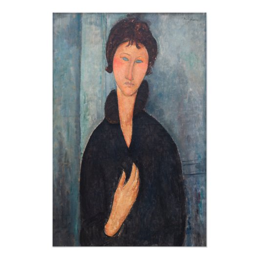 Amedeo Modigliani - Vrouw met blauwe ogen Foto Afdruk (Voorkant)