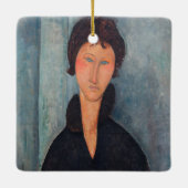 Amedeo Modigliani - Vrouw met blauwe ogen Keramisch Ornament (Achterkant)