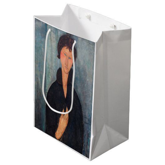 Amedeo Modigliani - Vrouw met blauwe ogen Medium Cadeauzakje (Voorkant Gekanteld)