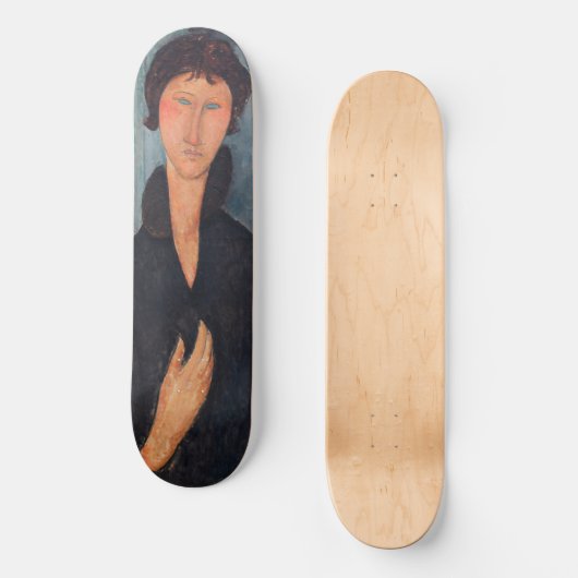 Amedeo Modigliani - Vrouw met blauwe ogen Persoonlijk Skateboard (Voorkant)