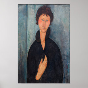 Amedeo Modigliani - Vrouw met blauwe ogen Poster