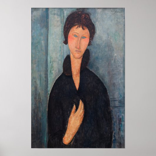 Amedeo Modigliani - Vrouw met Blauwe Ogen Poster (Voorkant)