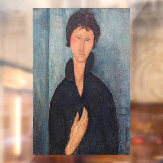 Amedeo Modigliani - Vrouw met blauwe ogen Raamsticker (Vel 2)