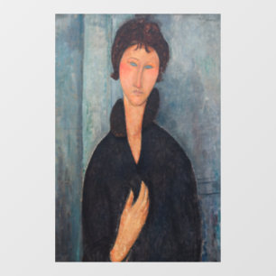 Amedeo Modigliani - Vrouw met blauwe ogen Raamsticker