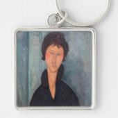 Amedeo Modigliani - Vrouw met blauwe ogen Sleutelhanger (Voorkant)
