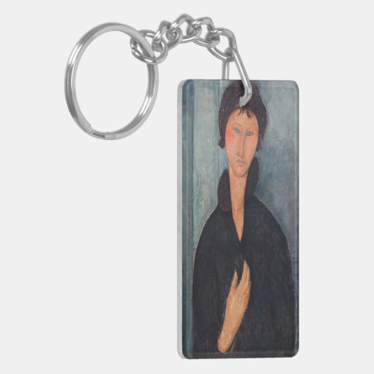 Amedeo Modigliani - Vrouw met blauwe ogen Sleutelhanger (Voorkant Links)