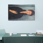 Amedeo Modigliani - Vrouw met blauwe ogen Spandoek (Beurs)