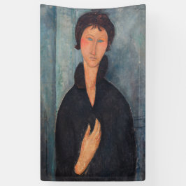 Amedeo Modigliani - Vrouw met blauwe ogen Spandoek