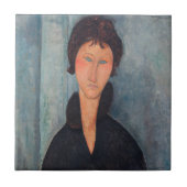 Amedeo Modigliani - Vrouw met blauwe ogen Tegeltje (Voorkant)