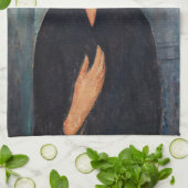 Amedeo Modigliani - Vrouw met blauwe ogen Theedoek (Gevouwen)