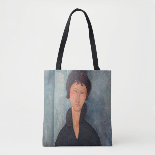 Amedeo Modigliani - Vrouw met blauwe ogen Tote Bag (Voorkant)