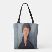 Amedeo Modigliani - Vrouw met blauwe ogen Tote Bag (Achterkant)