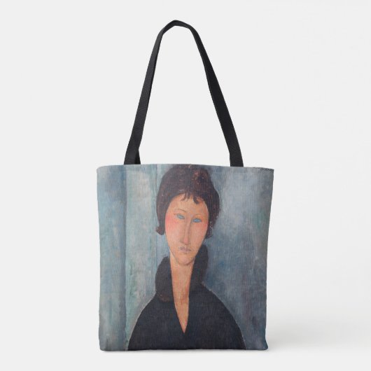 Amedeo Modigliani - Vrouw met blauwe ogen Tote Bag (Achterkant)