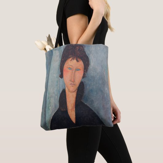 Amedeo Modigliani - Vrouw met blauwe ogen Tote Bag (Dichtbij)